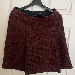 A.P.C. Burgundy Knit Skirt size 38